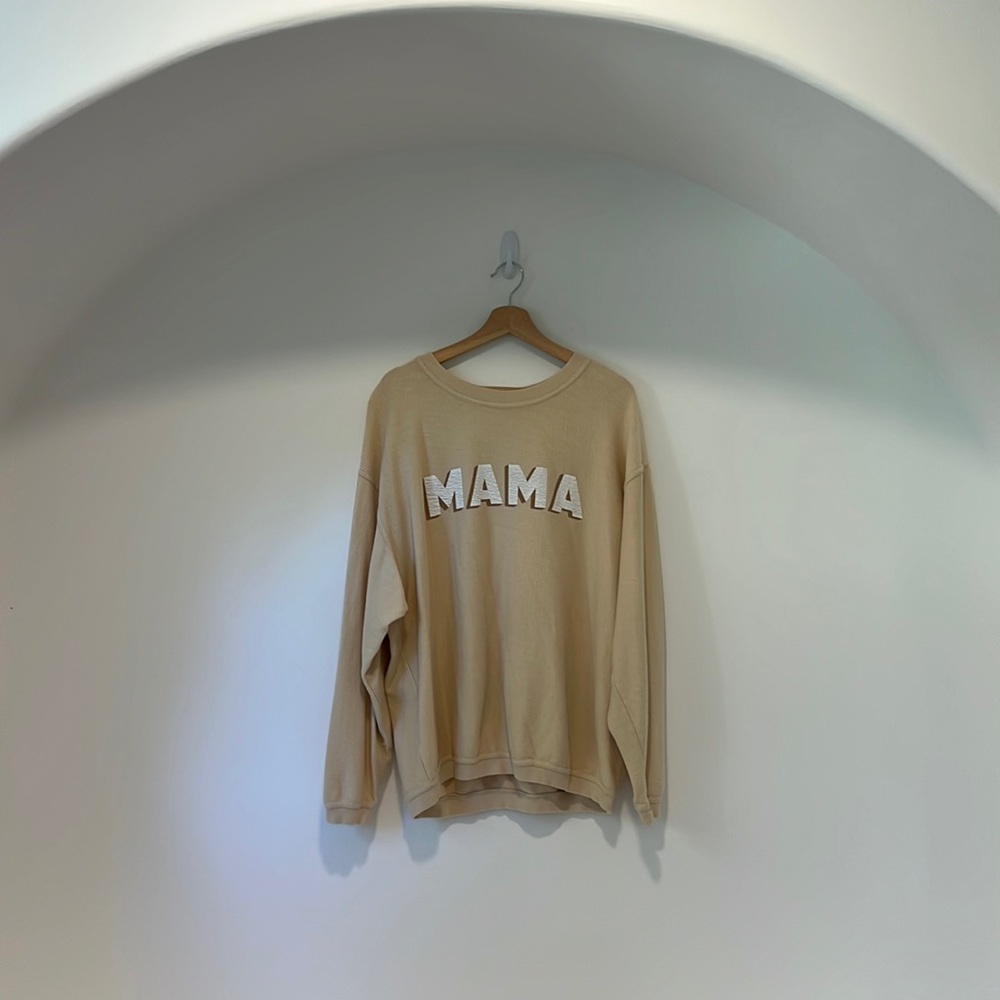 MAMA oversized ribbed crew neck sweatshirt L